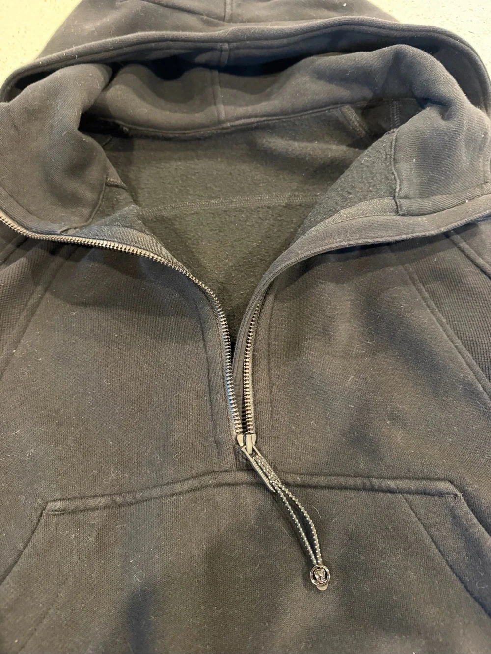 lululemon athletica Black scuba hoodie half zip